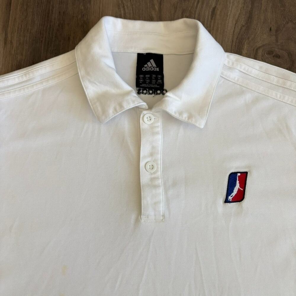 Adidas NBA D League Basketball Polo Shirt Men's Size XL White WORN